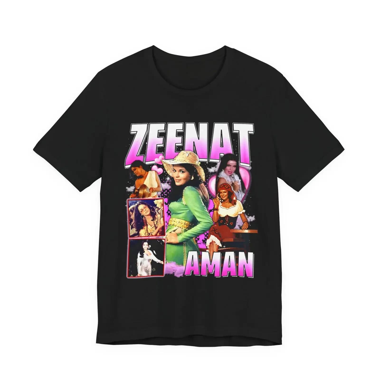 Zeenat Aman Bollywood T Shirt Retro Pop Culture vintage Washed Casual Soft graphic Top For Everyday Wear homme