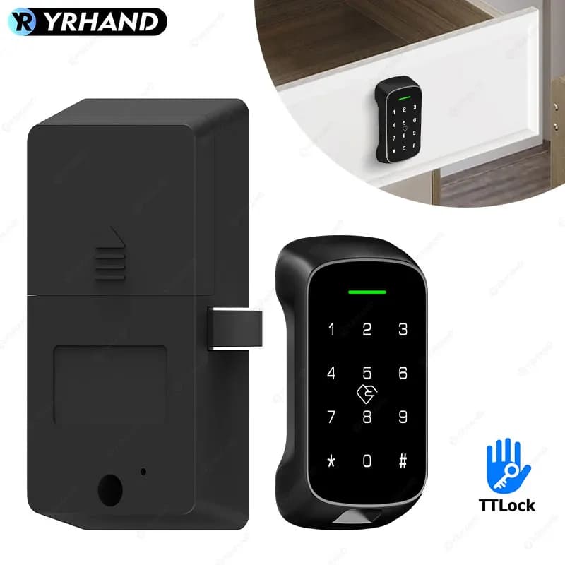 YRHAND Smart Cabinet Lock con tastiera di controllo APP Ingresso scheda RFID Doppia autenticazione Accesso remoto per la cassaforte del cassetto dell'home office