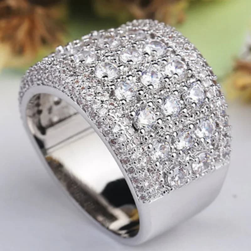 Anello da donna classico moda Casual semplice gioielli tutti scintillanti zirconi cubici festa di lusso matrimonio