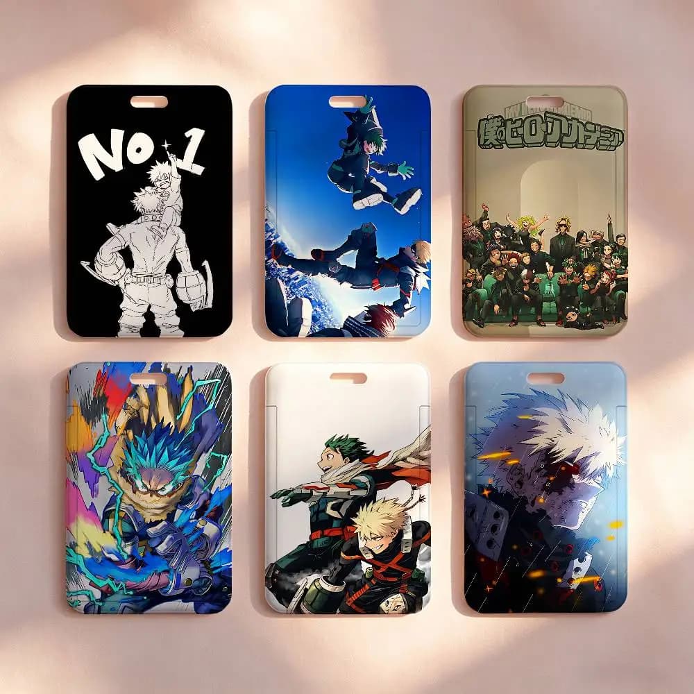M-My Hero-AcademiaS Anime NFC Contactless Sliding Card Sleeve For Student Cards, Bus Cards, ID Cards, And Work Permits