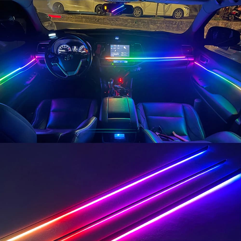 75CM per striscia LED Symphony luci ambientali per auto 64 colori RGB interni in fibra ottica acrilica lampada da cruscotto per la sostituzione