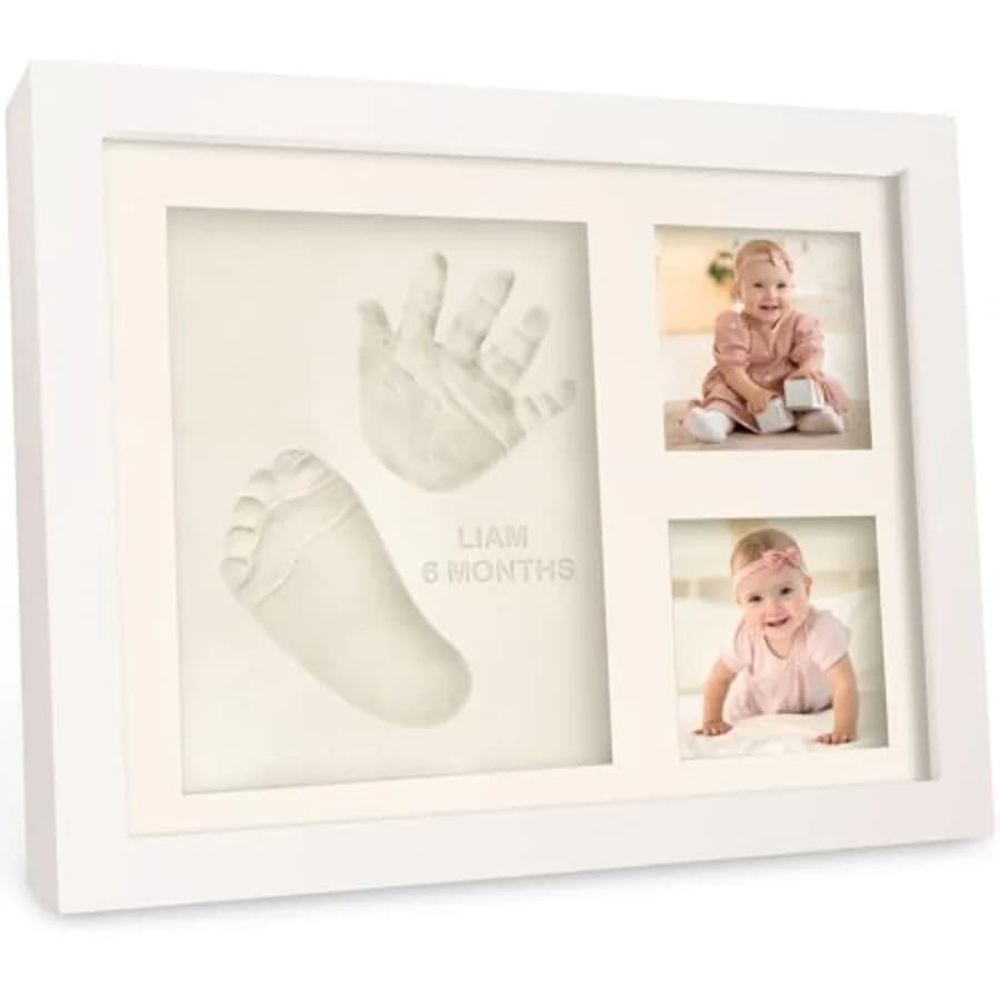 Kit per Impronte di Mani e Piedi per Neonati - Argilla a Rapida Asciugatura, Cornice Ricordo per Impronte di Mani e Zampe di Neonati e Animali Domestici, Personalizzabile per Bambini e Bambine