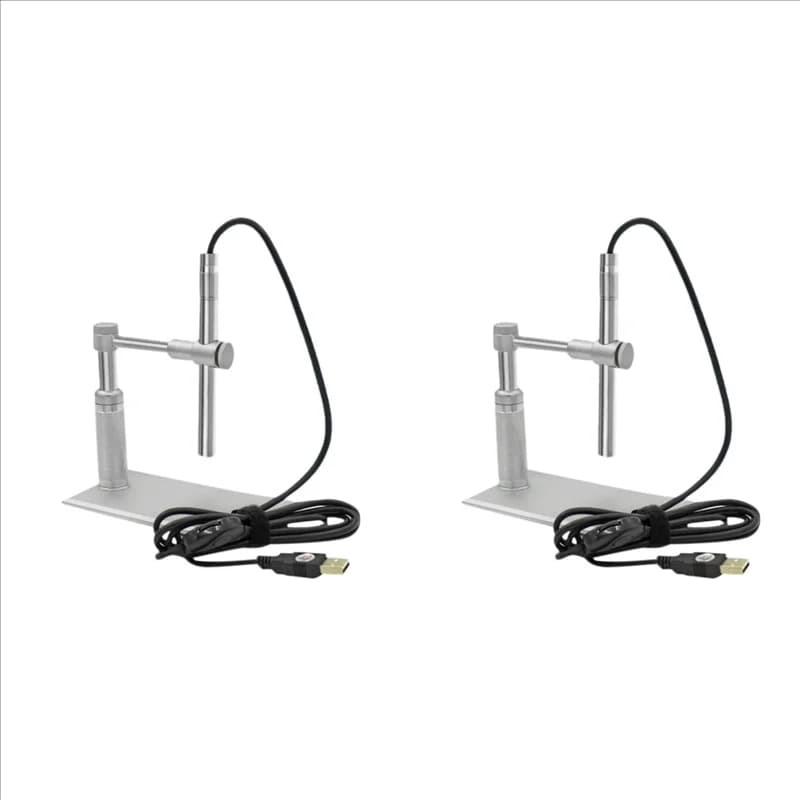 2Set 2MP USB Microscopio digitale 500X 8 LED Supporto per fotocamera Microscopia Sensore CMOS Ruota di controllo della sorgente luminosa da 2 Megapixel