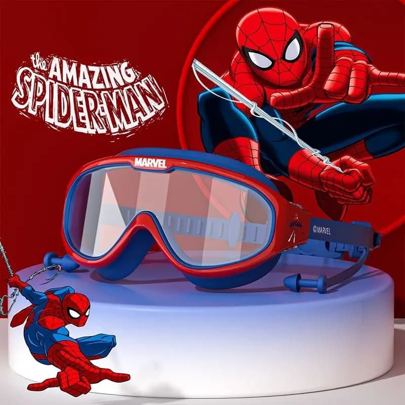 Marvel Spider Man Captain America Swimming Goggles with Earplugs Superheroes Anti Fog Diving Glasses Cartoon Fashion Birthday