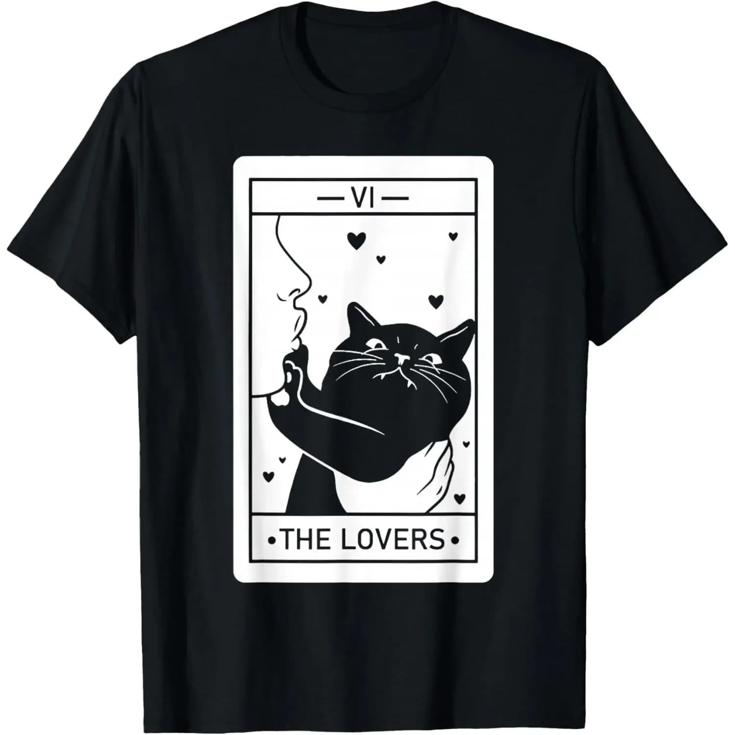 The Lovers Cat Humor Tarot Card Halloween Black Cats Lover T-Shirt