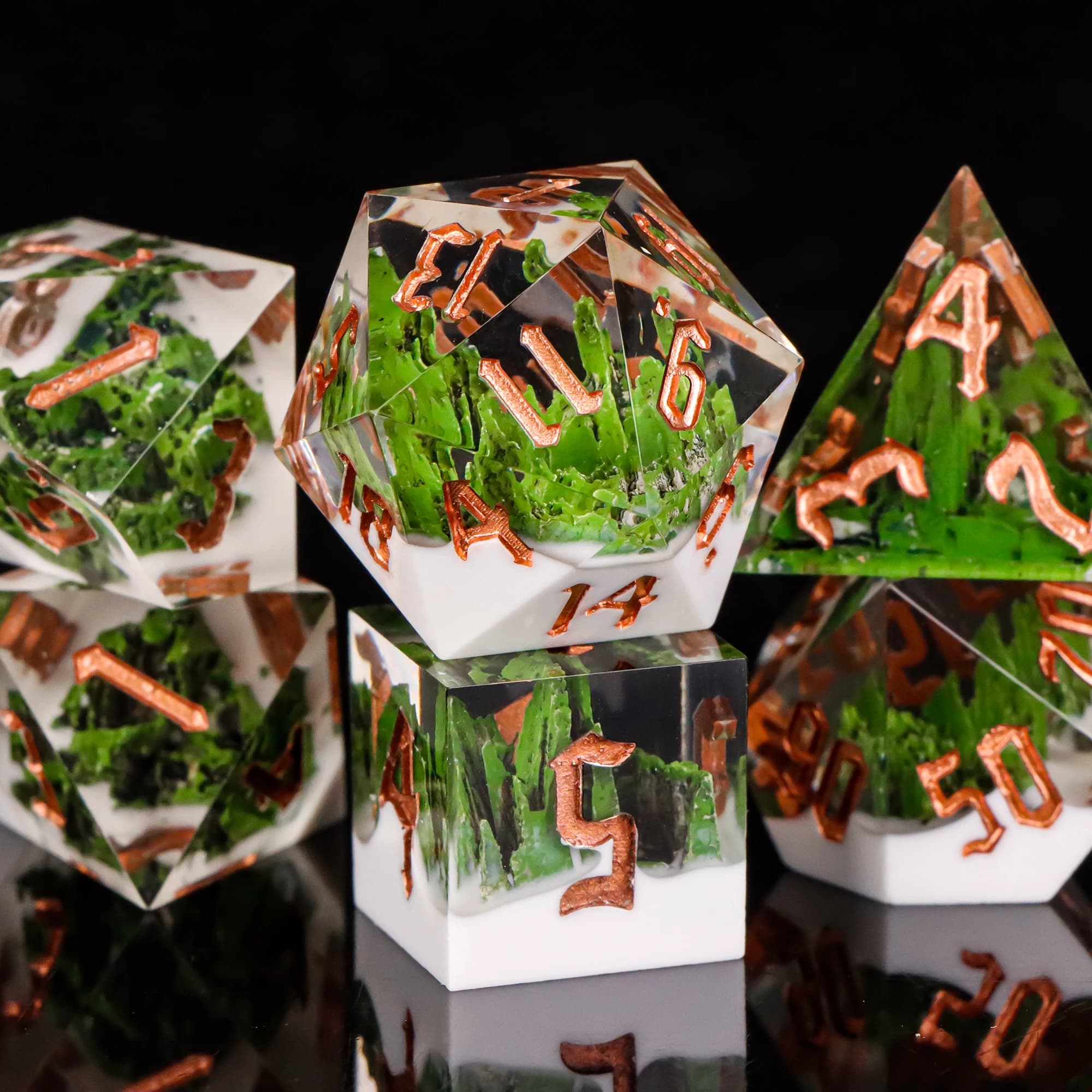 Set di dadi da montagna, dadi d e d Dadi in resina con bordi affilati Set di dadi D&D Set di dadi poliedrici fatti a mano per Dungeons and Dragons