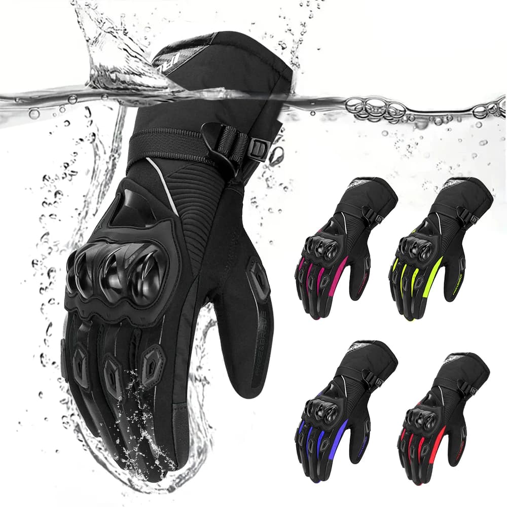 Guanti da moto da uomo Guanti da moto impermeabili antivento con dita intere Guanti da equitazione per moto Touch Screen Guanti da motocross invernali