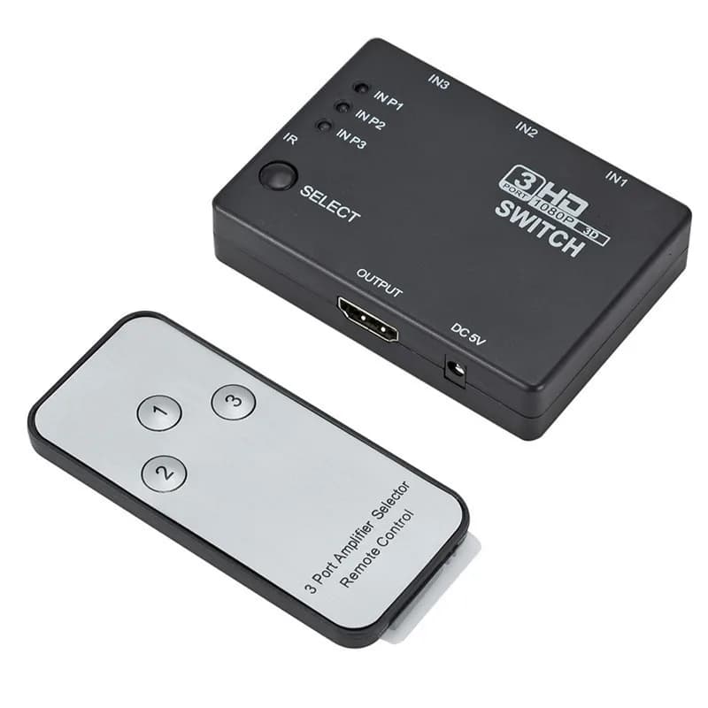 Hub adattatore splitter switch compatibile HDMI 1080P 3 in 1 uscita Switcher HDMI con telecomando per proiettore XBOX360 PS3/4 HDTV