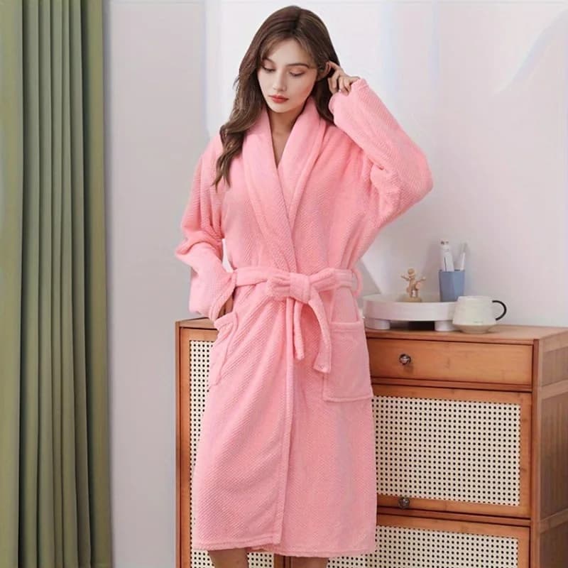 Inverno caldo corallo pile accappatoio pigiama donna spessore vestiti per la casa accogliente indumenti da notte acqua assorbente accappatoio morbido camicia da notte