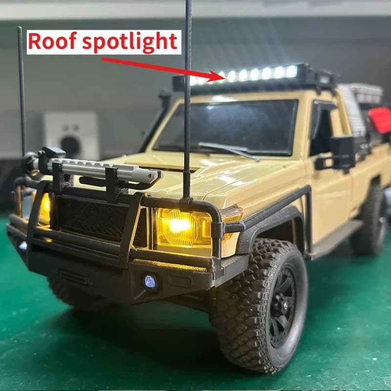 RC Pickup Upgrade Parts Custom‑Scale 3D‑Printed Roof Rack With Spotlights For MN82 82S 82Pro 1/12 Mod Replacement Accessories