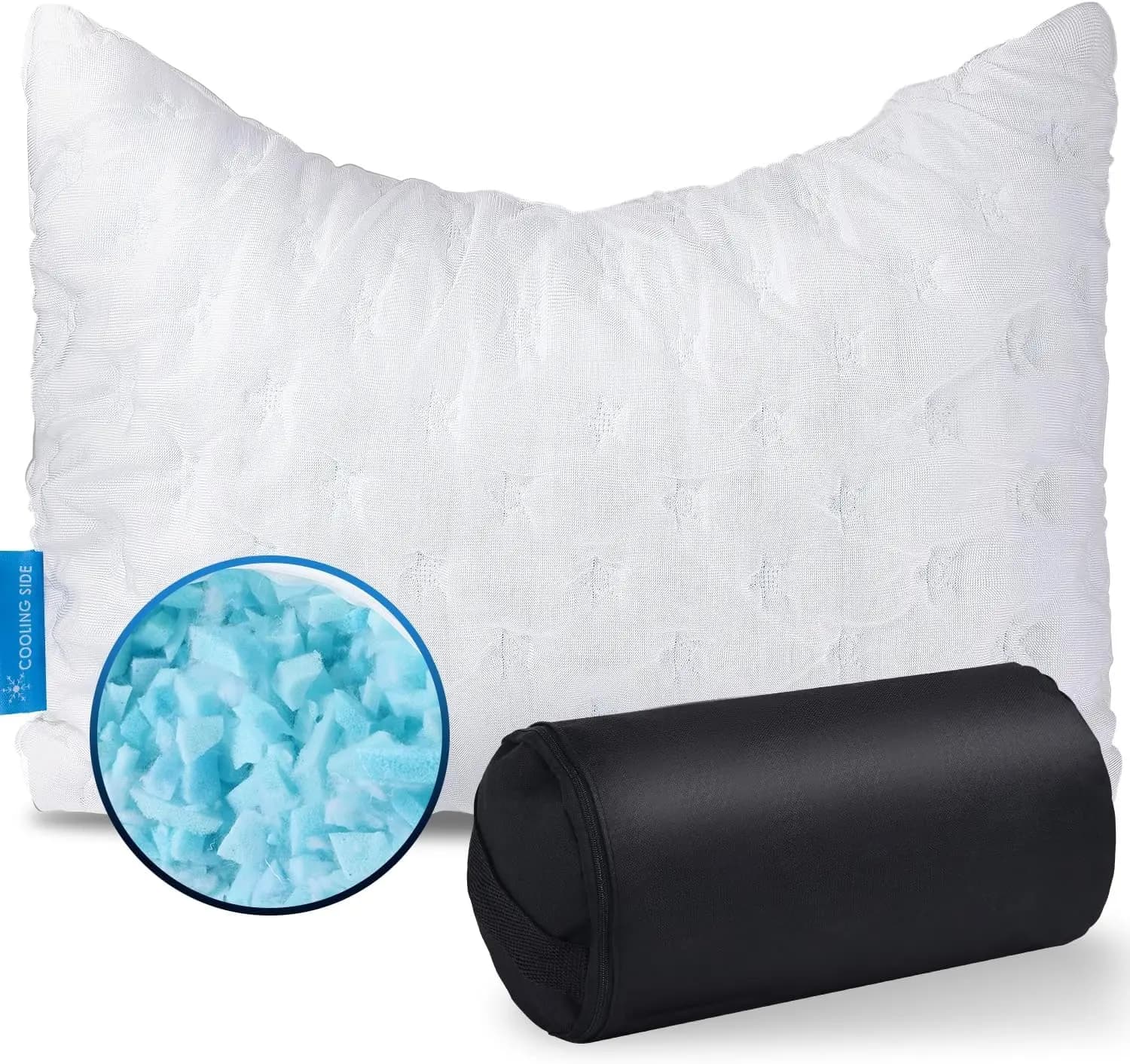 Cuscino rinfrescante per chi dorme sul fianco, per dolore a collo e spalle, cuscino da viaggio regolabile in memory foam con fodera lavabile