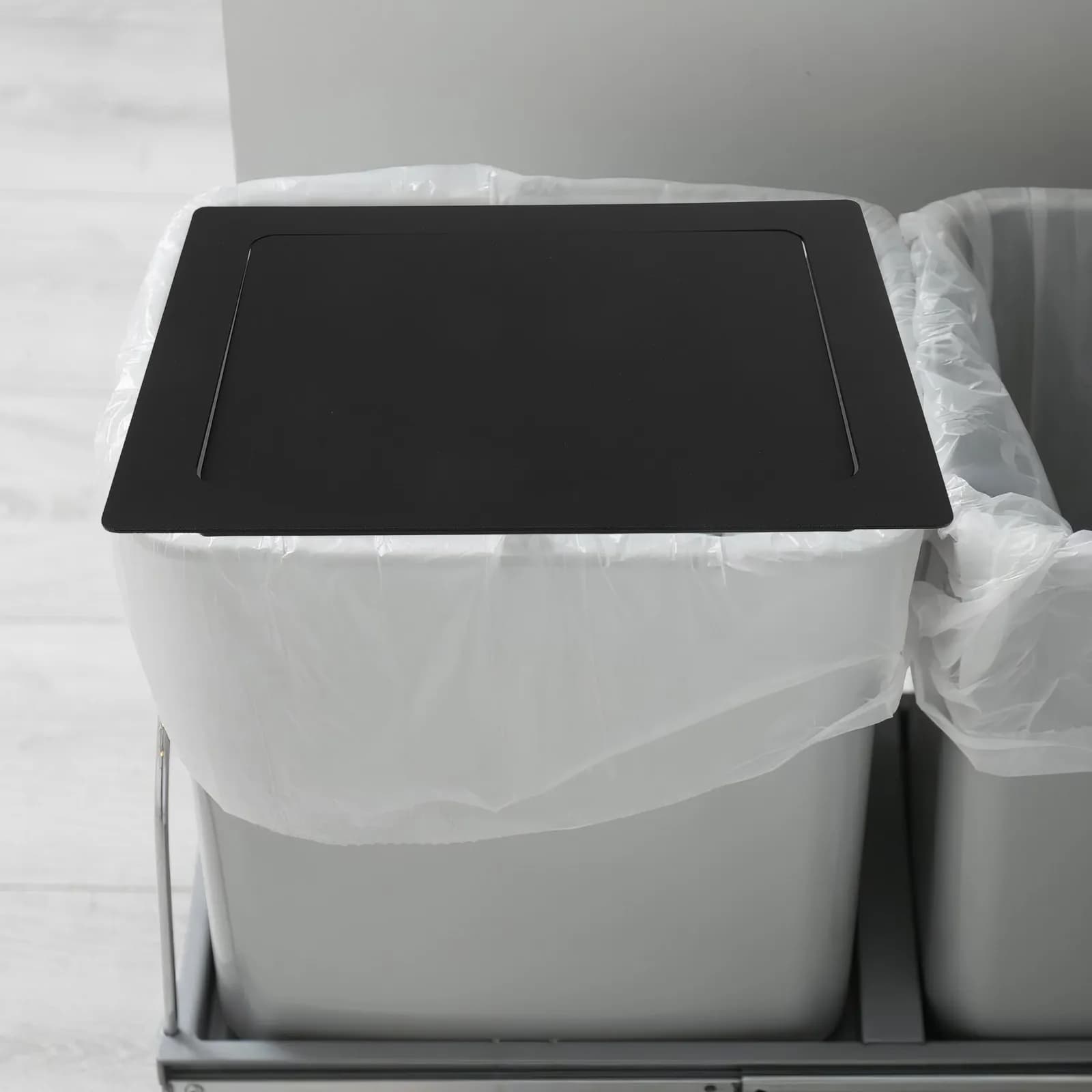 Coperchio di Ricambio Rettangolare in Acciaio Inossidabile per Pattumiera, con Apertura Laterale a Incasso, per Cestino da Cucina Integrato