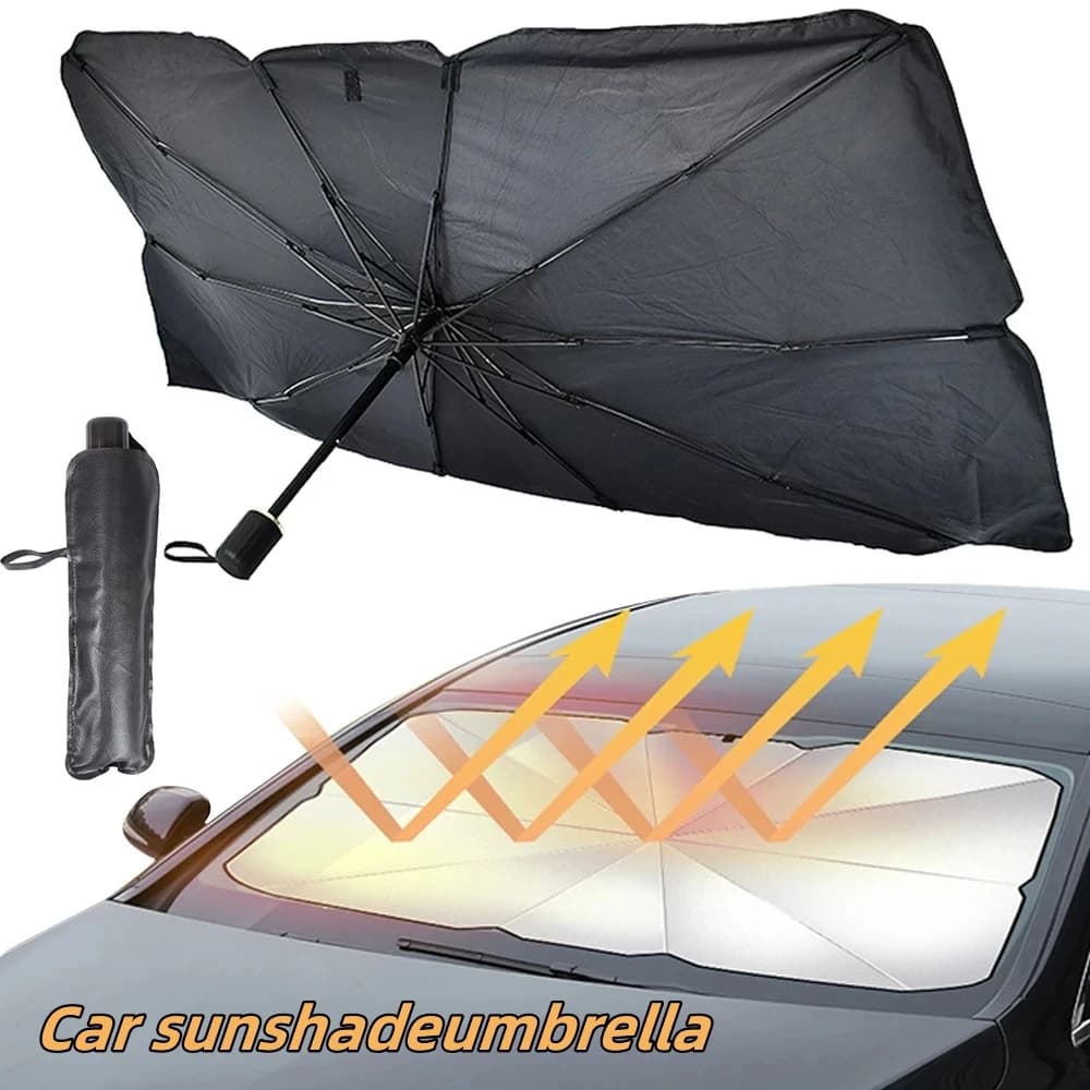 Parabrezza per auto Parasole Ombrello Pieghevole Parasole per auto Copertura per finestrino anteriore per blocco raggi UV e protezione solare per auto