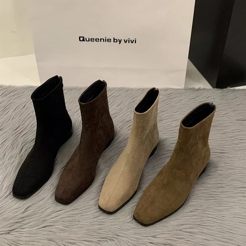 Stivali da donna Autunno Lusso Elegante Casual Scarpe corte Tacco basso da donna Comode scarpe da trekking corte all'aperto per le donne