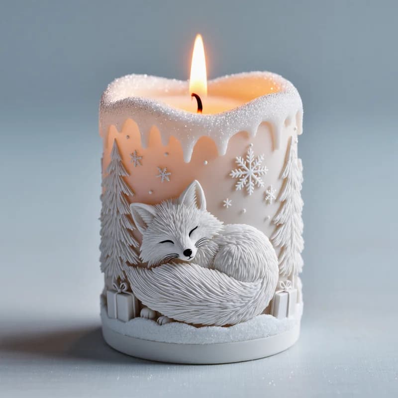 [Choice gift] Silicone mold for perfumed candle with curative fox, candle in the form of sleeping fox, to make holidays, birthdays, creative gift, decoration for cozy atmosphere