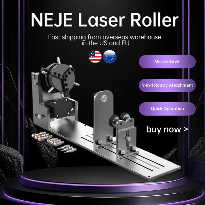 NEJE 360 ° asse a rullo rotante, compatibile con tutti gli incisori laser, per incisione di bottiglie cilindriche che spediscono negli Stati Uniti e nell'UE