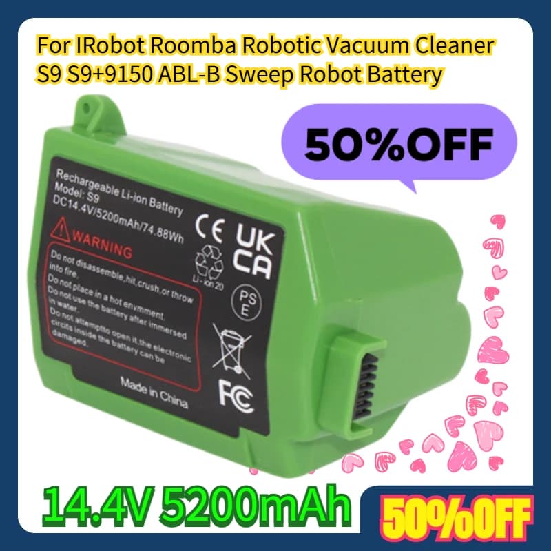 Batteria per Robot Aspirapolvere IRobot Roomba S9 S9+9150 ABL-B 14.4V 5200mAh