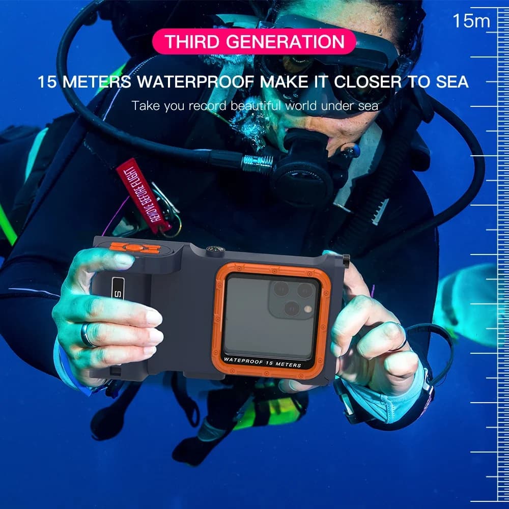 Custodia protettiva per telefono subacqueo con telecomando di 3 generazione Snorkeling surf custodia per foto subacquea per iPhone 15 S23 Ultra