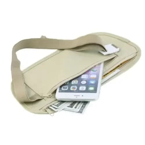 New Travel Pouch Hidden Compact Security Money Passport ID Waist Belt Bag Storage Bags