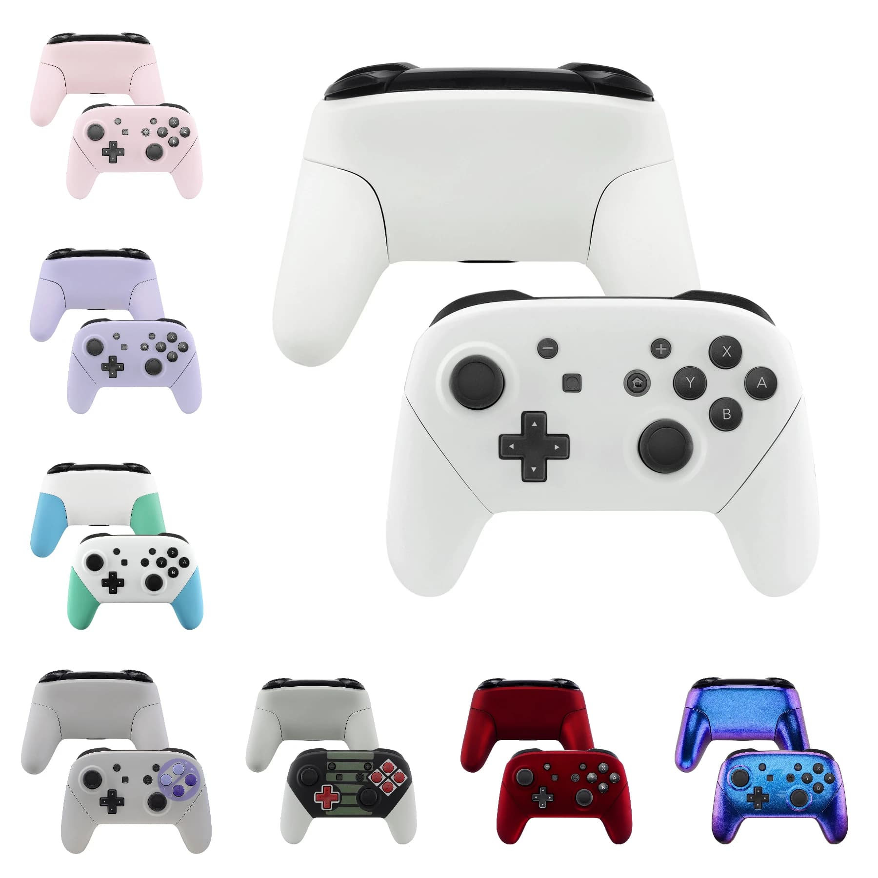 eXtremeRate Coperchio guscio alloggiamento piastra frontale con maniglie di ricambio per controller Nintendo Switch Pro