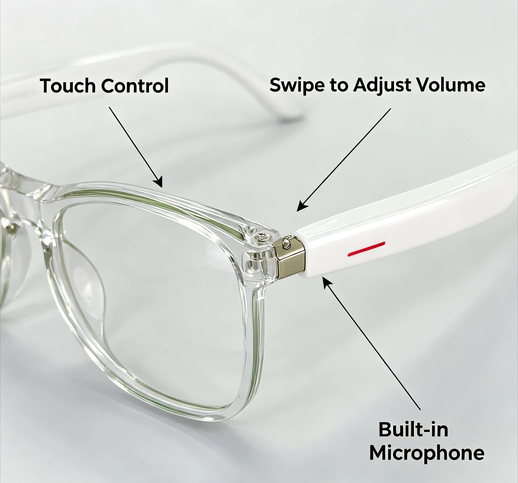 1. Touch Control Smart Glasses Built-in Speaker for Music & Calls