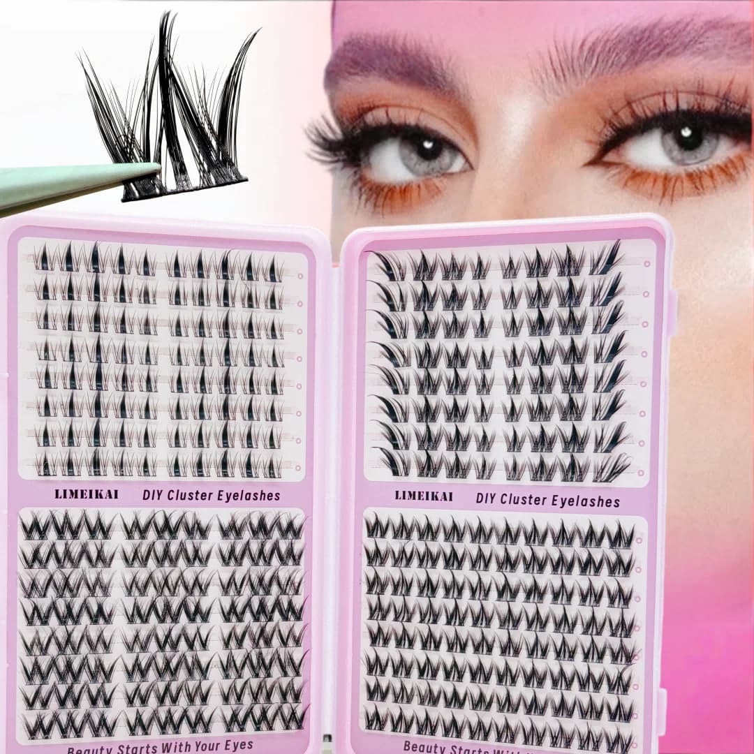 4 Sets Mixed-Style False Lashes, Thick Fluffy Natural Curl, Travel-Friendly Waterproof, Role-Playing Gift, 8-14mm Lengths