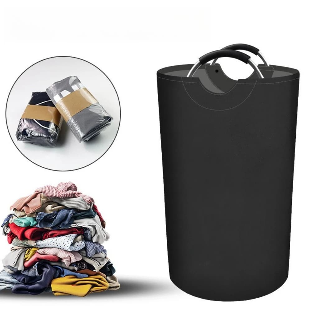 Large Capacity Foldable Storage Basket 82L Empty Bottle Collector Bag Kitchen Recycle Bin with Aluminum Handle for Home Utility