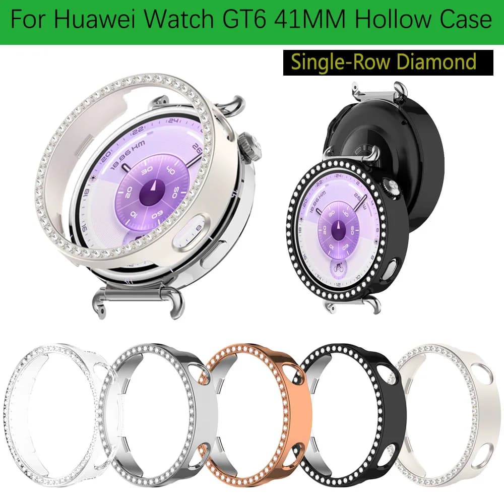Custodia protettiva cava per Huawei Watch GT6 41MM Smartwatch Placcatura rigida per PC Shell Protector Custodia per telaio Accessori