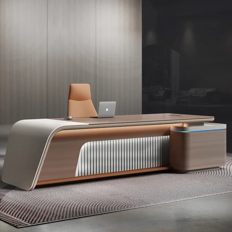 /Scrivania direzionale moderna di lusso a forma di L Scrivanie da ufficio con cassetti in vendita Scrivanie per computer con organizer da tavolo per la casa