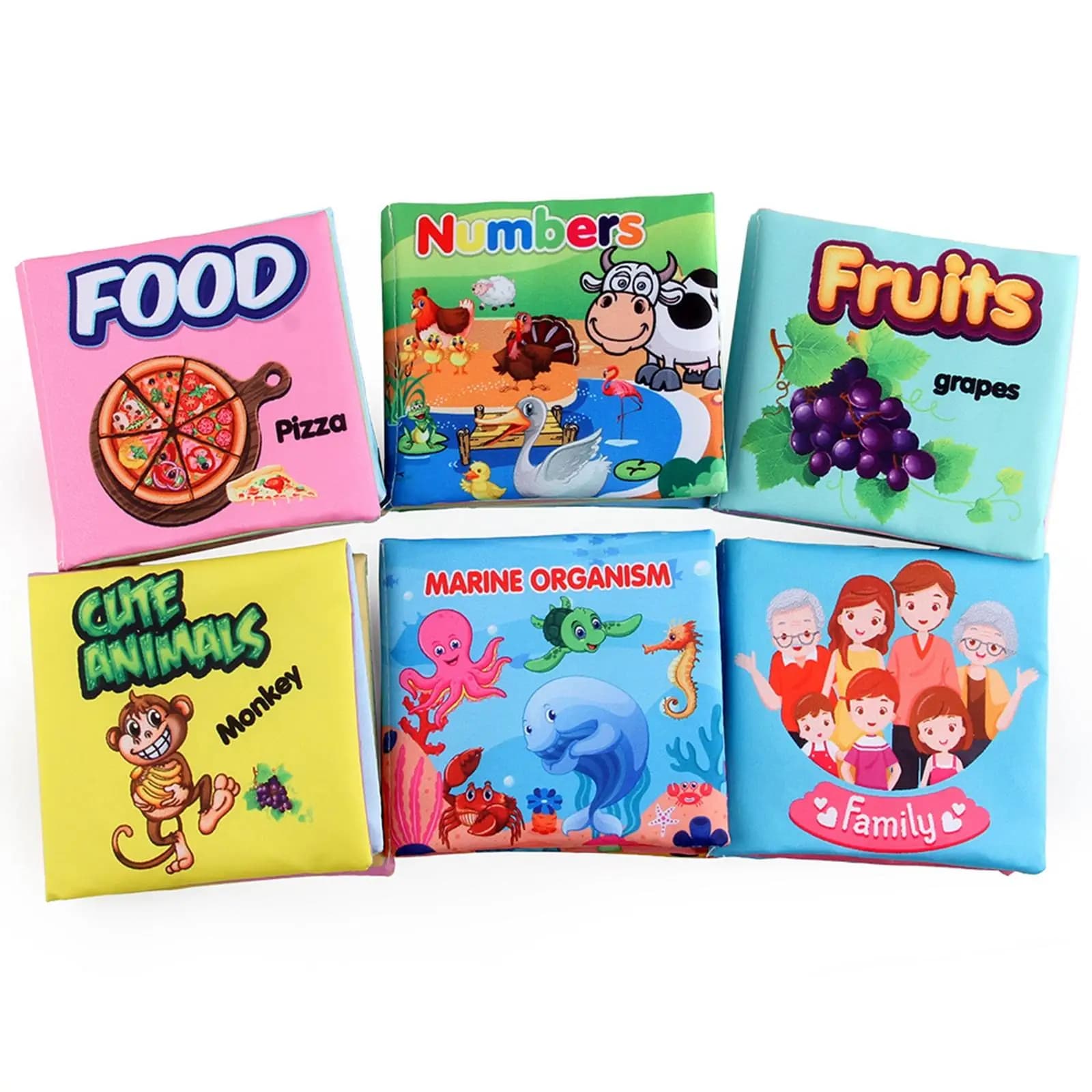 Montessori Kids Fabric Book Baby Activity Cloth Book Soft Sensory Toy for Child Early Education 0 to 6 Months
