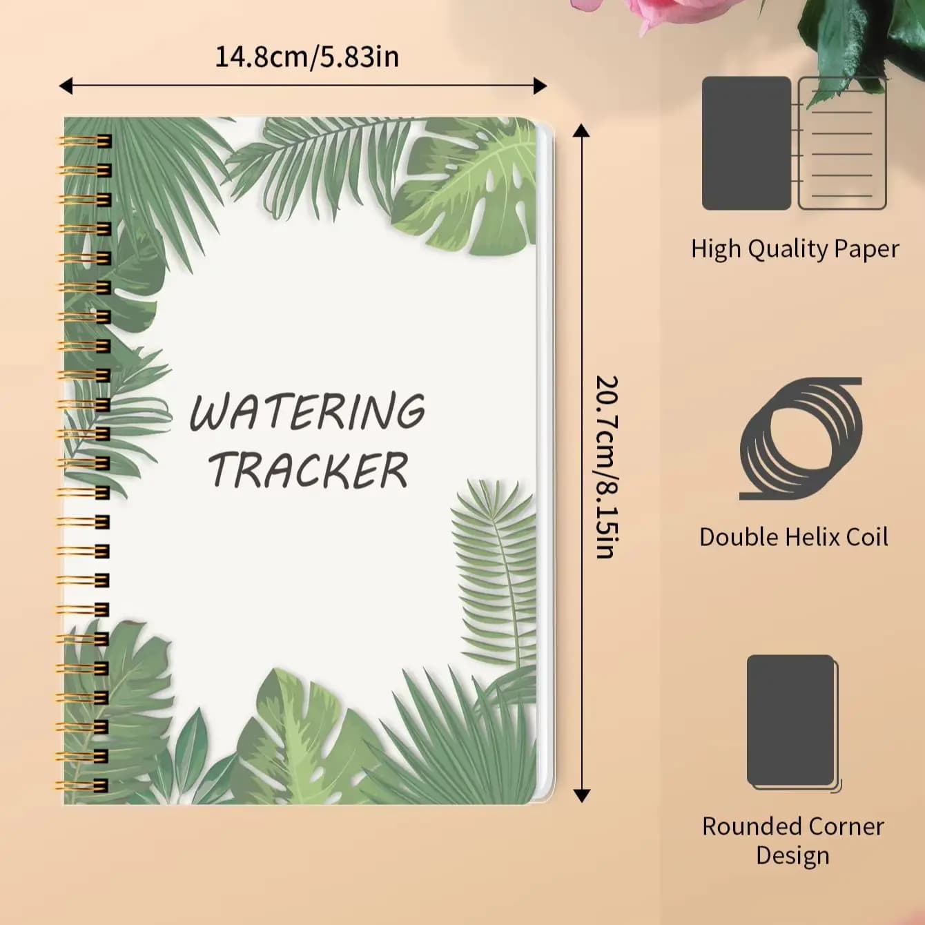 Agenda per la Cura delle Piante A5 con Spirale, Diario per Piante, Registro degli Irrigazioni, Pianificatore per il Giardino