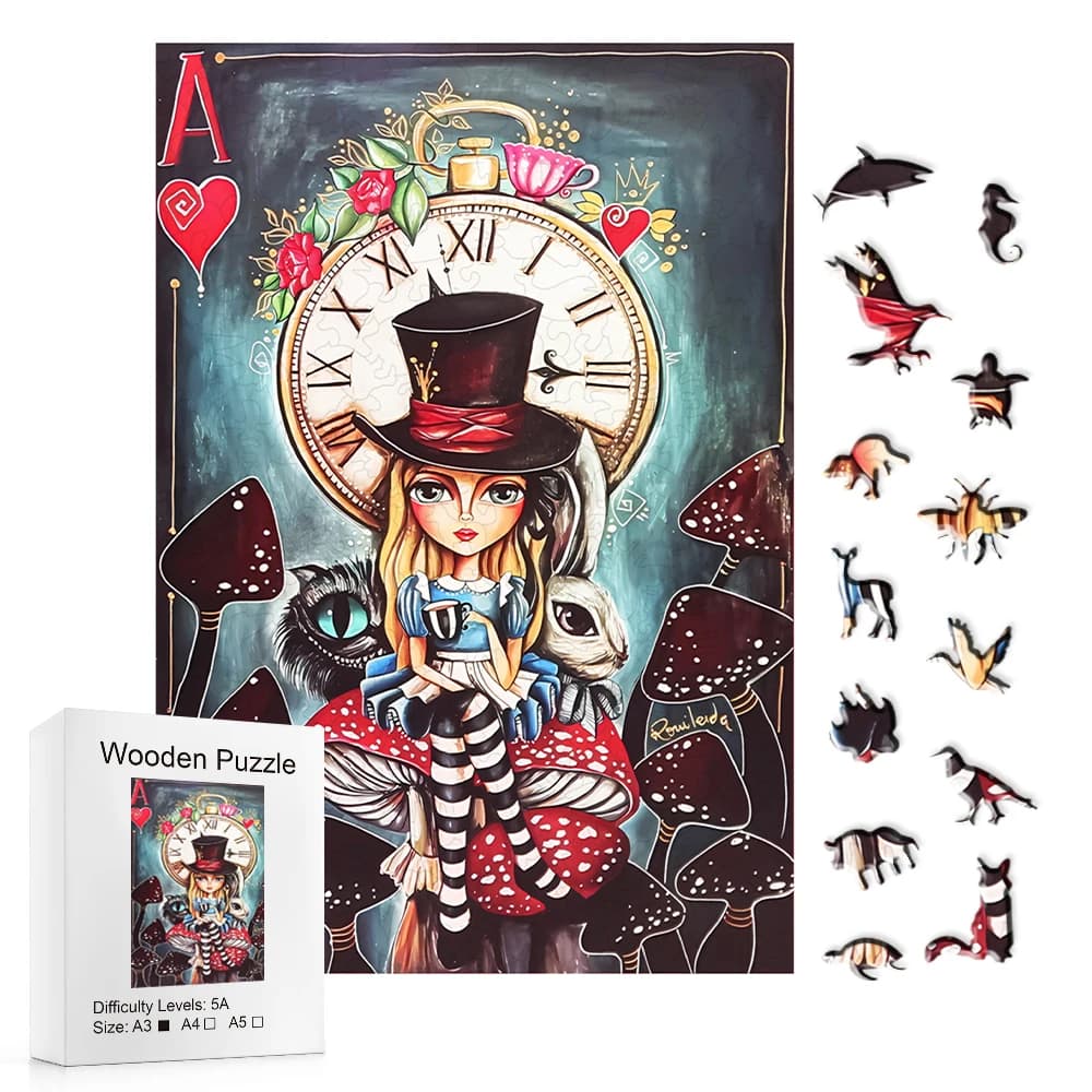 Unico rosso pesca un puzzle di legno strega fai da te mestiere interessante puzzle di legno per adulti e bambini regali gioco 3D puzzle educativo