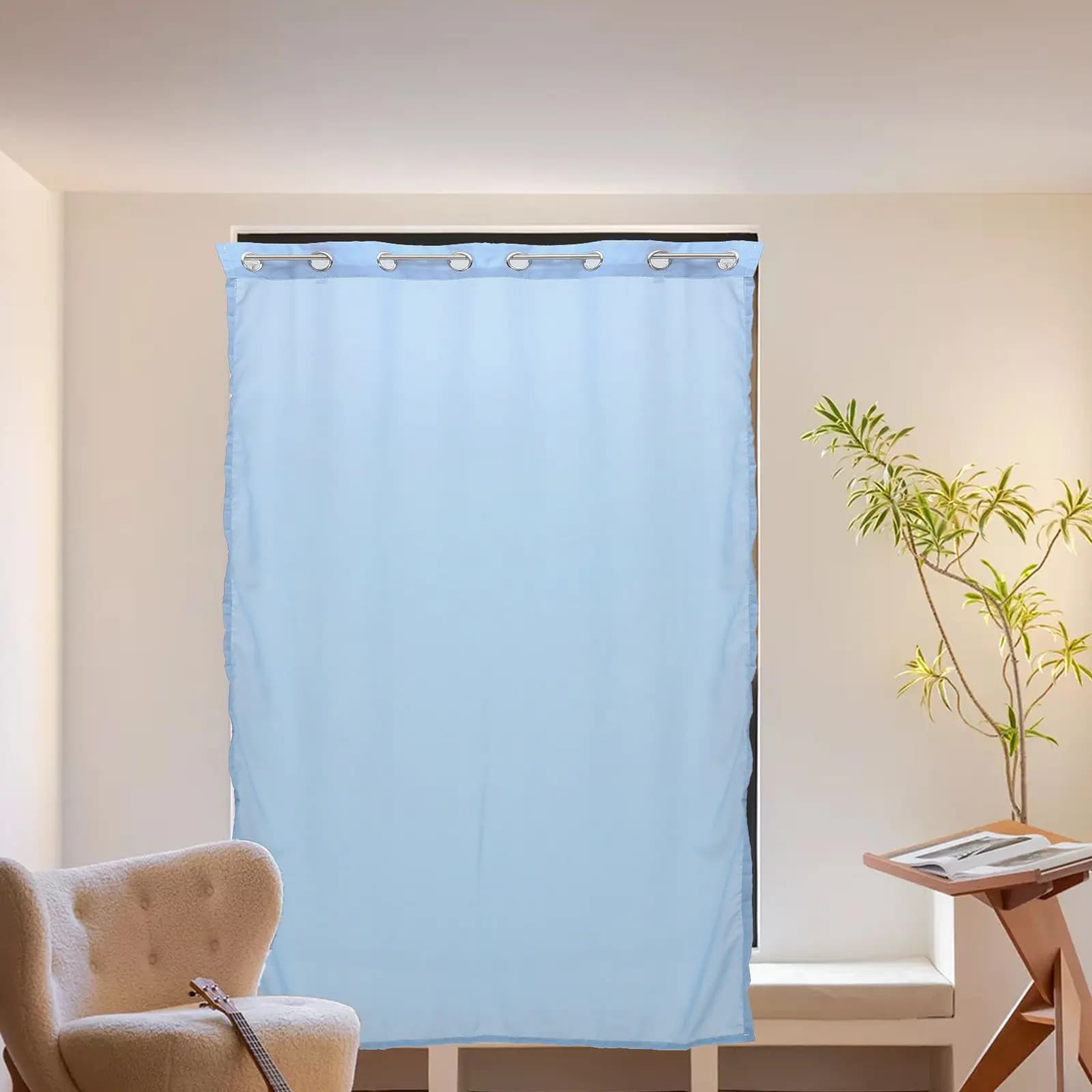 Tenda da Esterno Impermeabile in Poliestere Tinta Unita per Patio, Balcone, Giardino, Soggiorno e Finestra