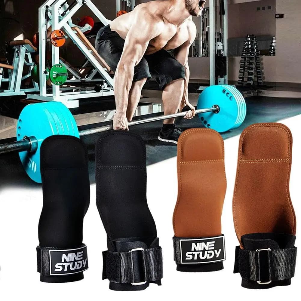Gym Gloves Three toes Leather Weightlifting Training Hand Palm Guard Gym Gripsies Pull up, Kettlebells, Training