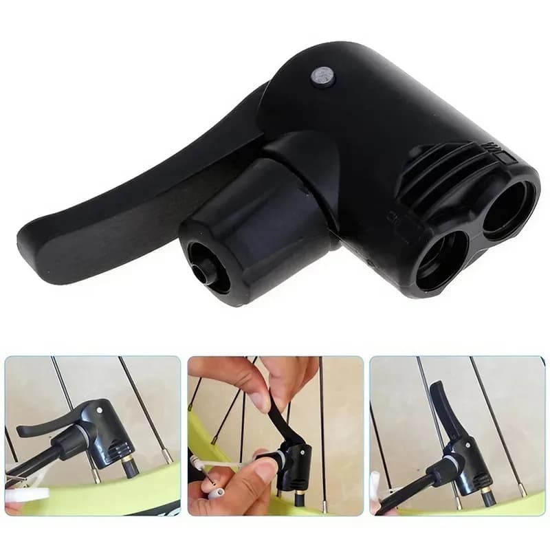 Adattatore Doppio per Pompa da Bicicletta, Convertitore in Lega Premium per Valvole Presta e Schrader, per MTB R