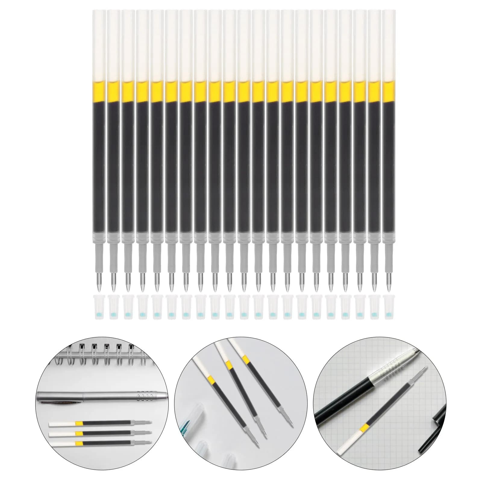 60Pcs Pen Refill Replacements Gel Ink Smooth Flow Fine Point Leak Proof PP Refills for Neutral Pens Study Drawing Creative
