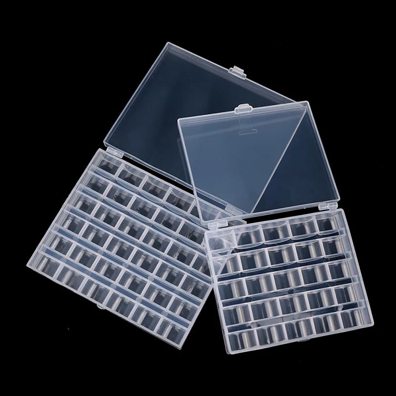Nuovo 36 slot Bobbins Box Storage Spool Case macchina da cucire bobina/negozio di fili scatola di supporto trasparente in plastica trasparente scatola mandrino
