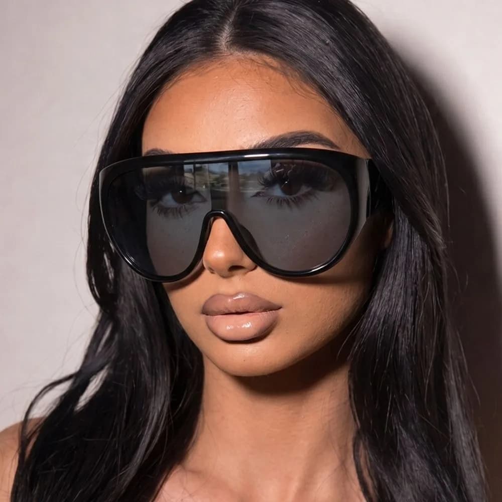 Gradient Lenses Shield Sunglasses Wrap Around Fit Shield Frame Oversized Sunglasses Windproof Mask Sunglasses Cycling Eyewear