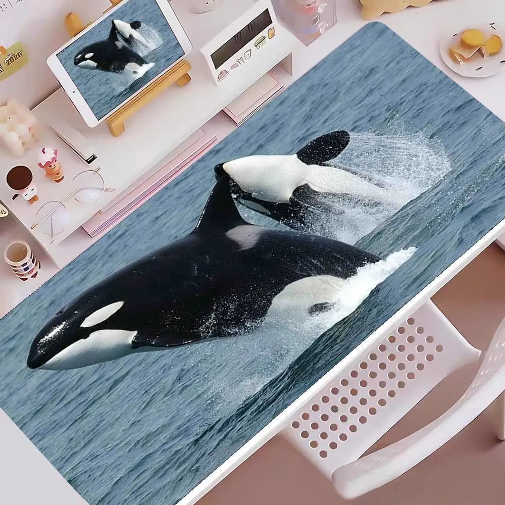 Tappetino per mouse Killer Whale, tappetino per mouse da gioco e-sport, tappetino per tastiera e mouse personalizzato di grandi dimensioni