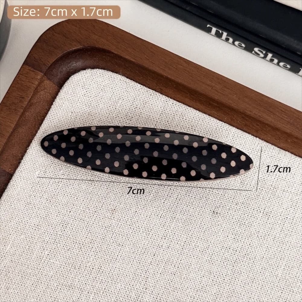 Sweet Black White Hair Clips Minimalist Design Secure Hold Hairpins Polka Dot Bangs Clip Women Girl Hair Styling Accessories