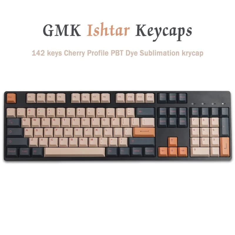 142 Keys GMK Ishtar Keycaps Cherry Profile Dye Sublimation PBT Keycap For MX 61/64/66/68/75/87/96/980/108Mechanical Keyboard