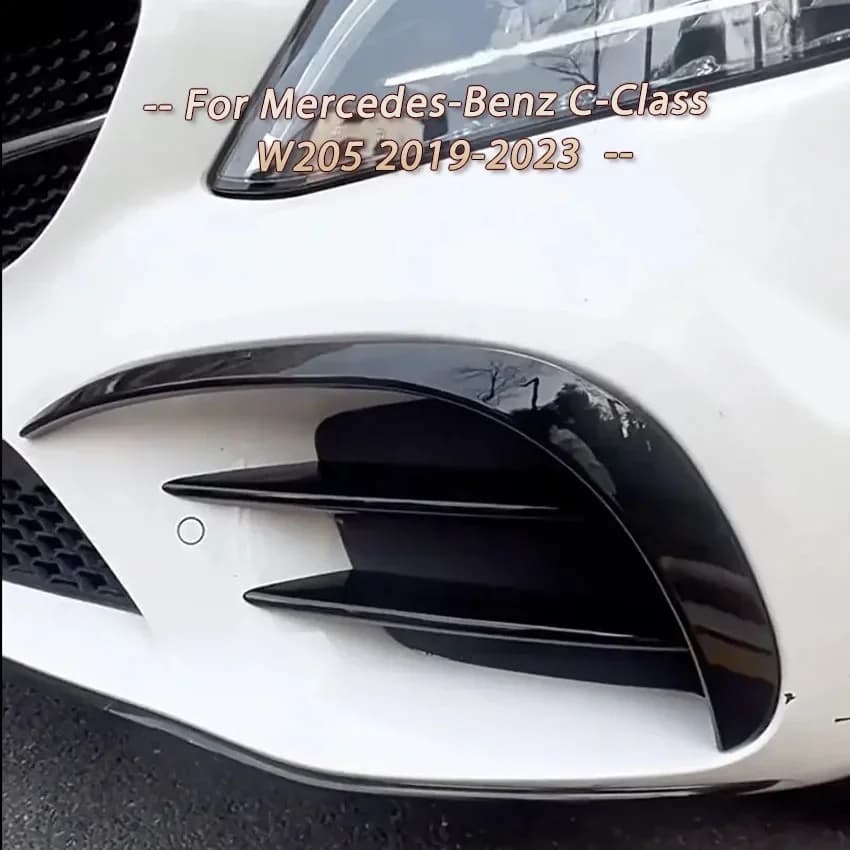 Per Mercedes-Benz Classe C W205 FACELIFT C200 C260 2019-2023 Auto Paraurti Anteriore Vento Coltello Griglia Trim Copertura Fendinebbia Striscia Adesivo