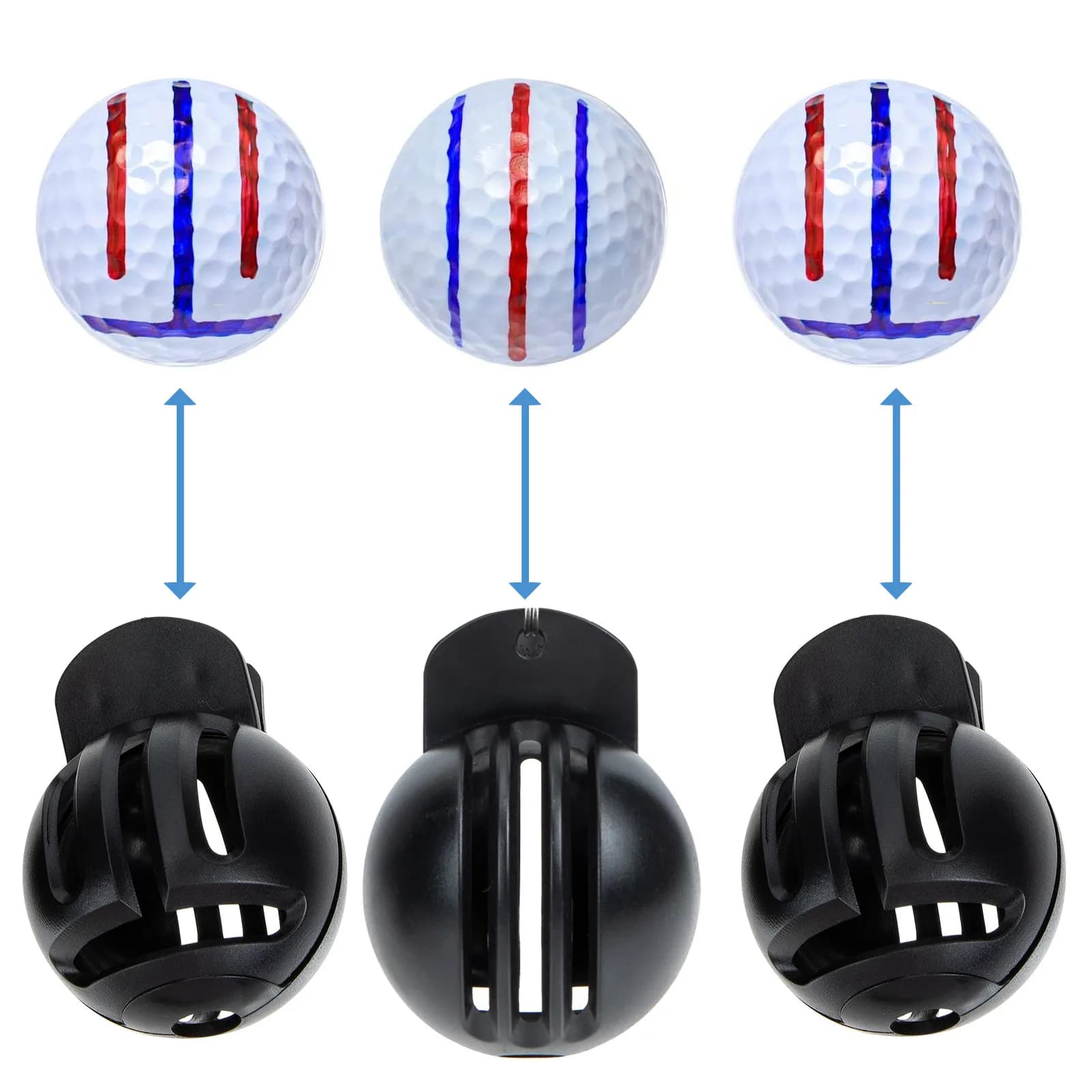 2 Pezzi Marcatore di Linee per Palline da Golf, Strumento Portatile in Plastica per Disegno di Precisione, Accessori per Golf