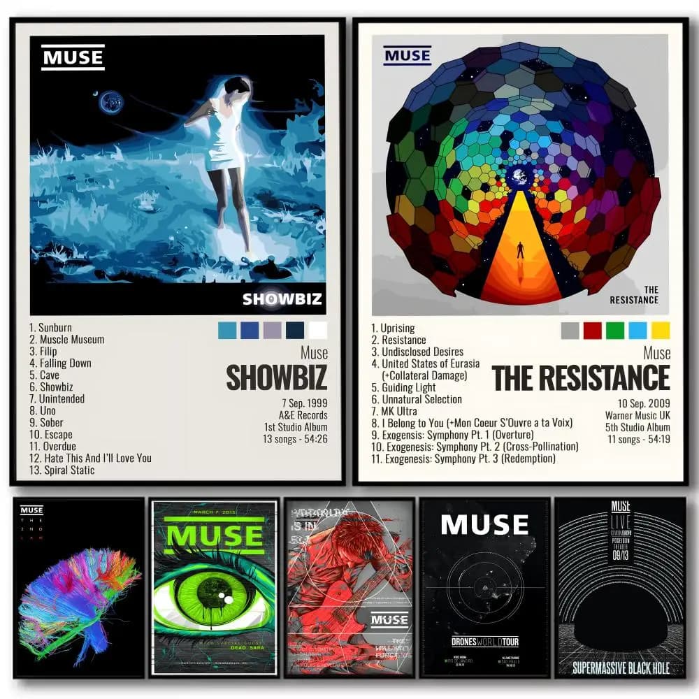 Pop Rock Band M_Muse Album HD Printing Linen Canvas Poster Wall Art Prints for Living Room Bedroom Office Home Decoration Gift