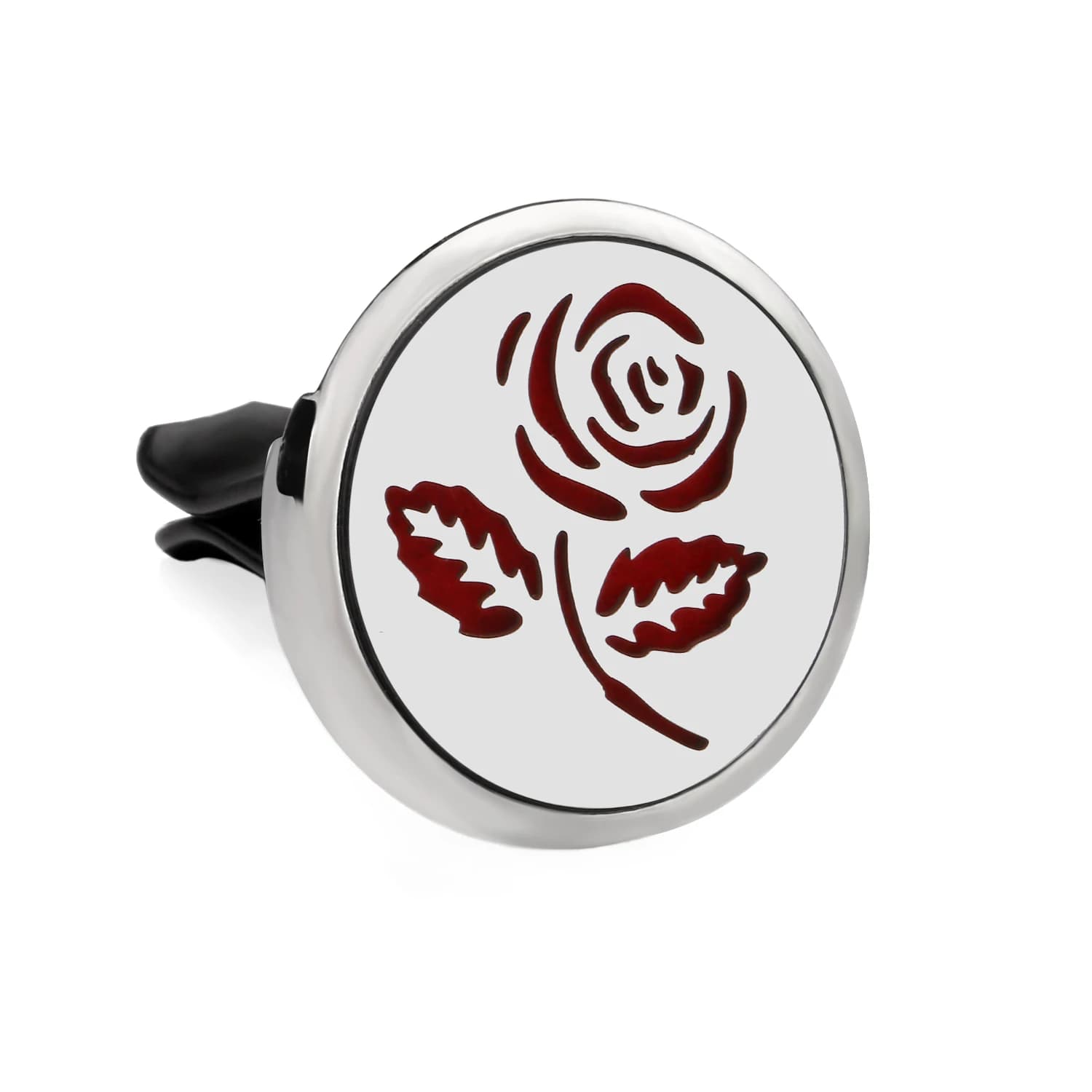 Flowers Rose Sakura Lotus Trifoglio Leaves Aromatherapy Scent Diffuser for Car Stainless Steel 30mm Deodorant Medaglione for Car Clips