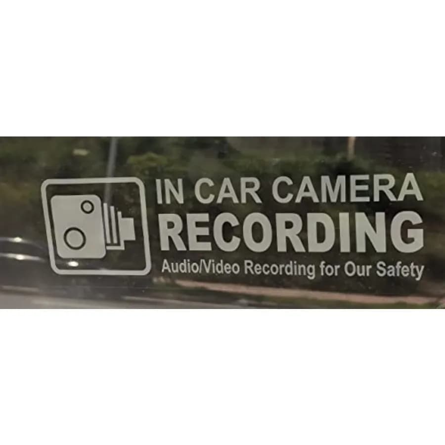 Etichette Adesive Statiche Rimovibili e Riutilizzabili per Interni, 2x6 Pollici, 4 Pezzi, Adesivi di Avvertimento per Dashcam in Uso, Veicoli, Telecamere Auto, Registrazione