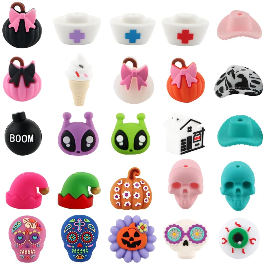 8 pezzi di perline in silicone 3D a forma di animali, ape, rana, modello stereoscopico per la creazione di gioielli, braccialetti fai da te, accessori per portachiavi.