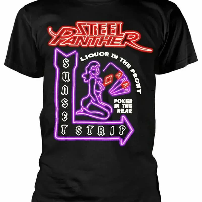 Steel Panther 'Sunset Strip Neon Cotton All Size S 5Xl T Shirt