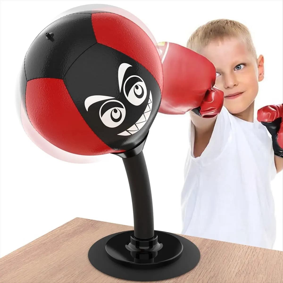 ABYB Table boxing bag, Stress Buster with office table suction cup and children counters Connectors and friends,A