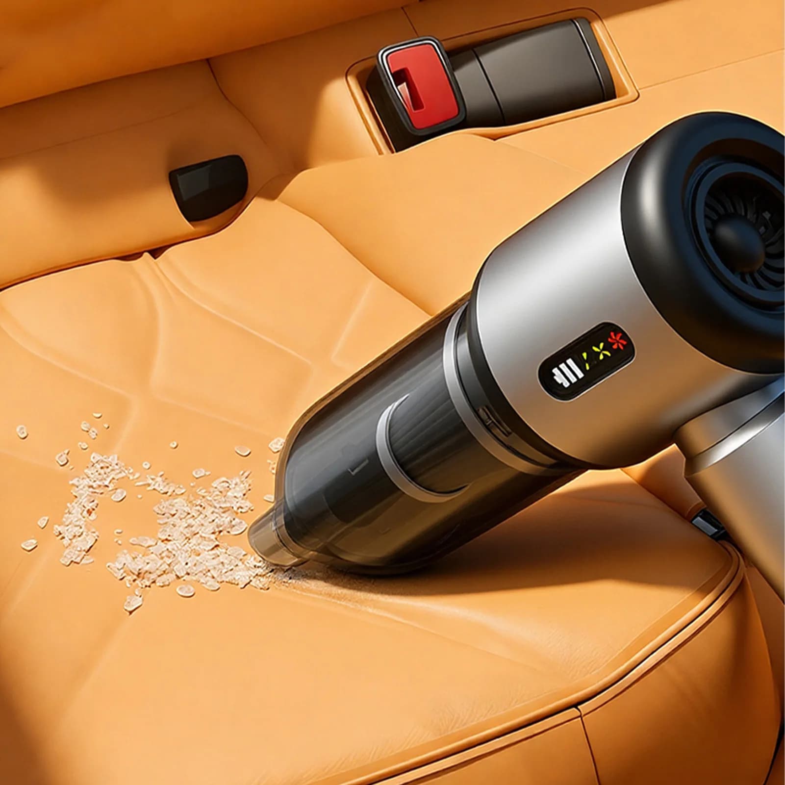 Aspirapolvere per Auto, Aspirapolvere Portatile Senza Fili 4 in 1, Aspirazione 16000PA, Gonfiatore Pneumatici 150PSI, Batteria Ricaricabile 6000mAh